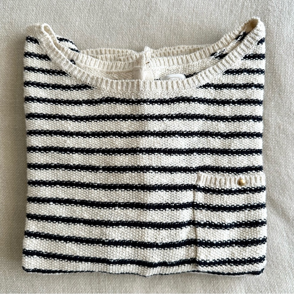DES PETITS HAUTS Striped Buttoned Cotton Sweater - Emilien (T2)